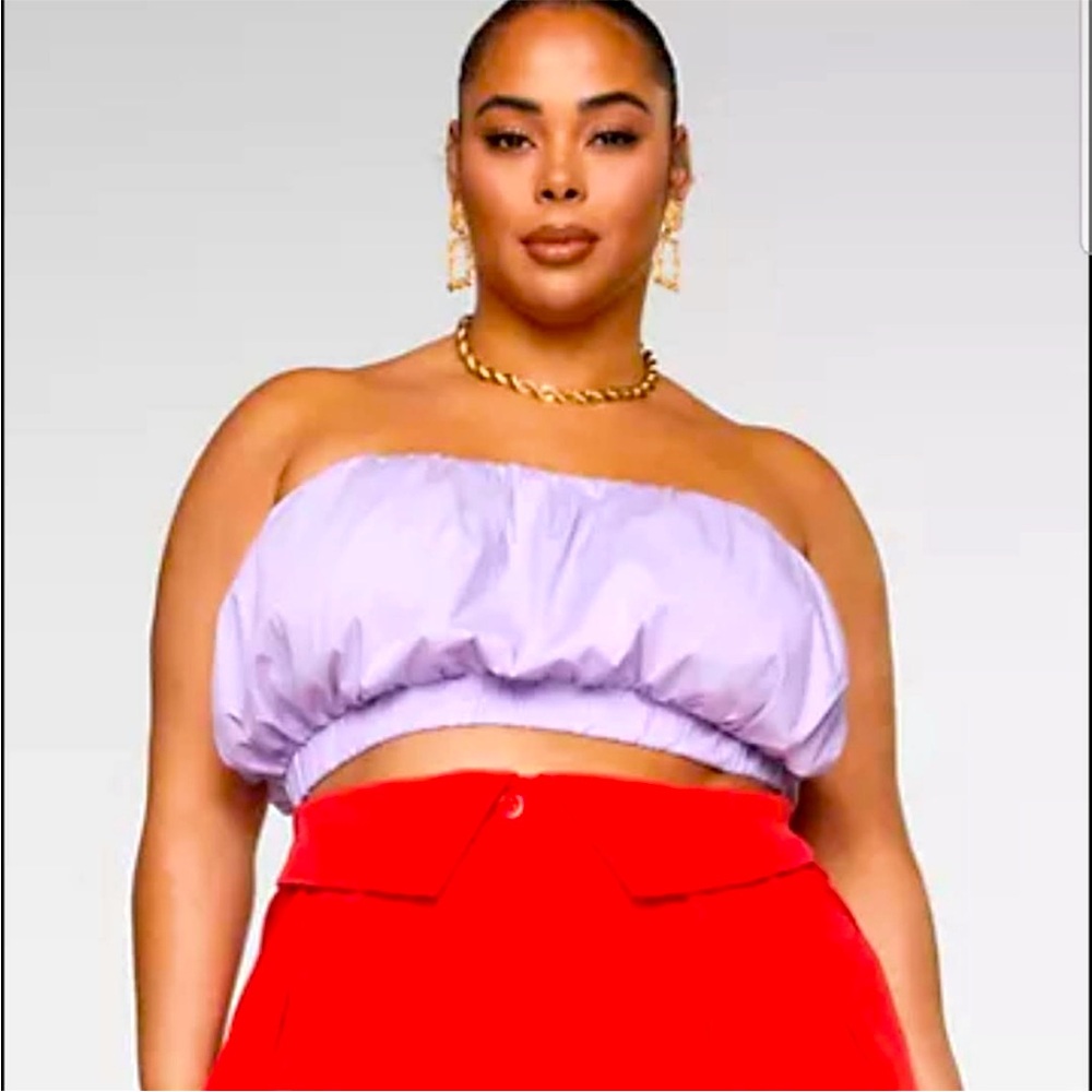 Purple balloon crop top by Gabifresh for Fashion to Figure.